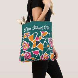 Bolso De Tela Bold Outline Rose Love - Let love stand out