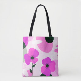 Bolso De Tela Bold Pink Floral Modern Tote Bag