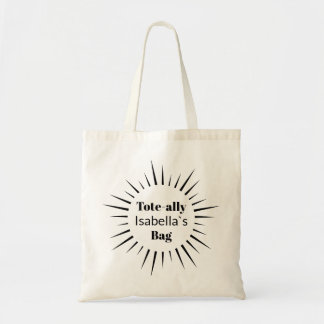 Bolso De Tela Bold Sunburst Design Custom Name Tote Bag