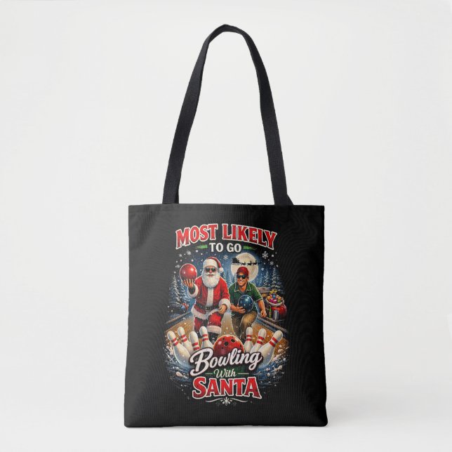Bolso De Tela Boliche con Santa (Anverso)