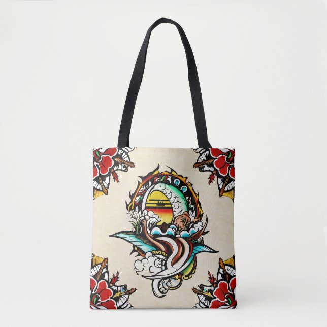 Bolso De Tela "Bolsa de tela floral vibrante" (Anverso)