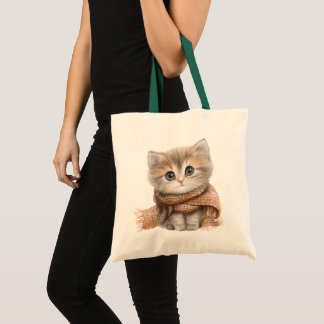 Bolso De Tela "Bolsa de tote natural: Kitty lindo al estilo de l