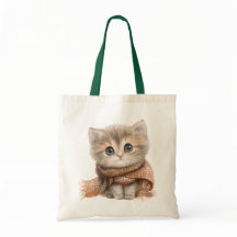 "Bolsa de tote natural: Kitty lindo al estilo de l