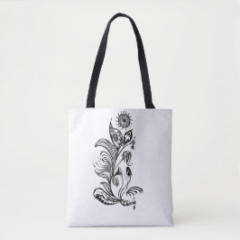 Bolso De Tela "Bolsa Tote Mandala Sol Naciente, Alegría Crecient