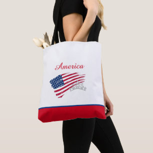 Bolso De Tela Bolso-Bandera del tote de la corona de la plata