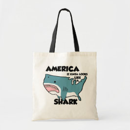 Bolso De Tela ¡Bolso de compras divertido del América-tiburón!