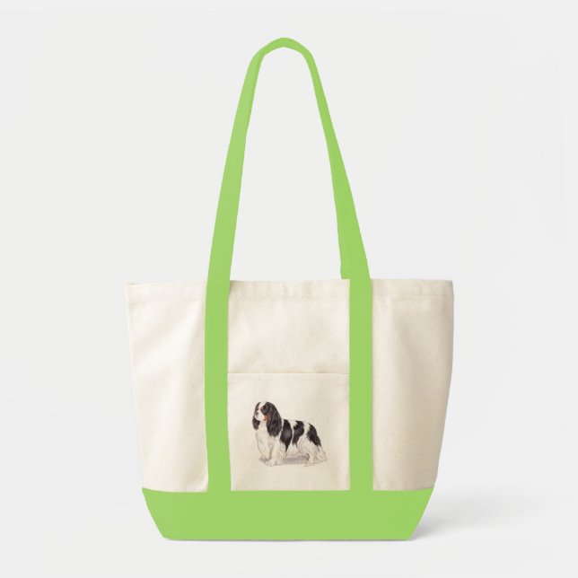 Bolso De Tela Bolso: Perro de aguas de rey Charles arrogante (Frente)
