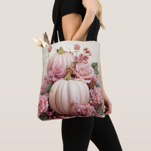 Bolso De Tela BOMBAS DE COLOR ROSA DE bonito Y FLORES DE OTOÑO