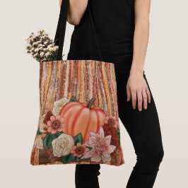 Bolso De Tela BOMBAS naranjas Y FLORES DE ORO NARANJA Y VERDE