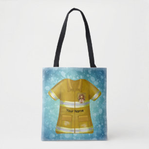 Bolso De Tela Bombero Escudo Llamas