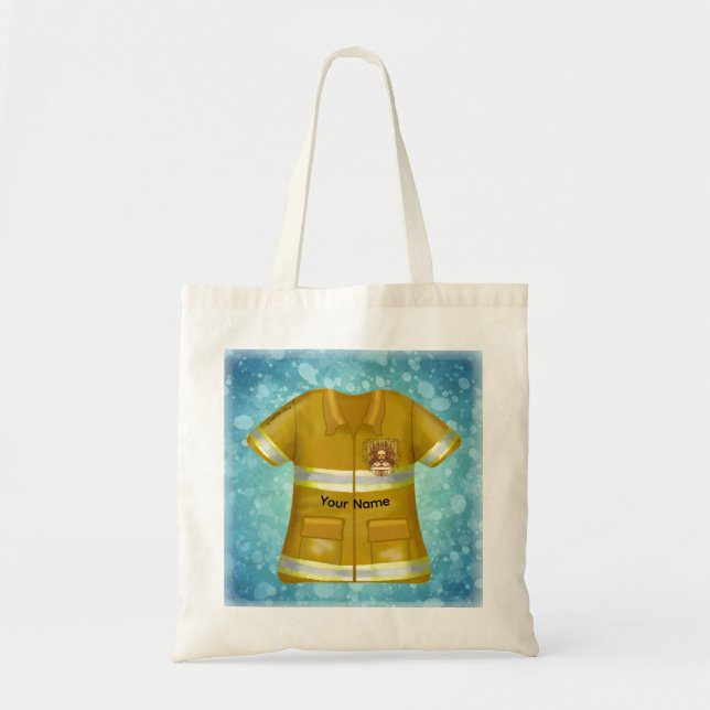 Bolso De Tela Bombero Escudo Llamas (Frente)