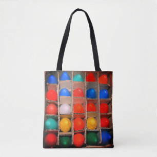 Bolso De Tela Bombillas de Navidad Coloridas Antiguas en una Caj