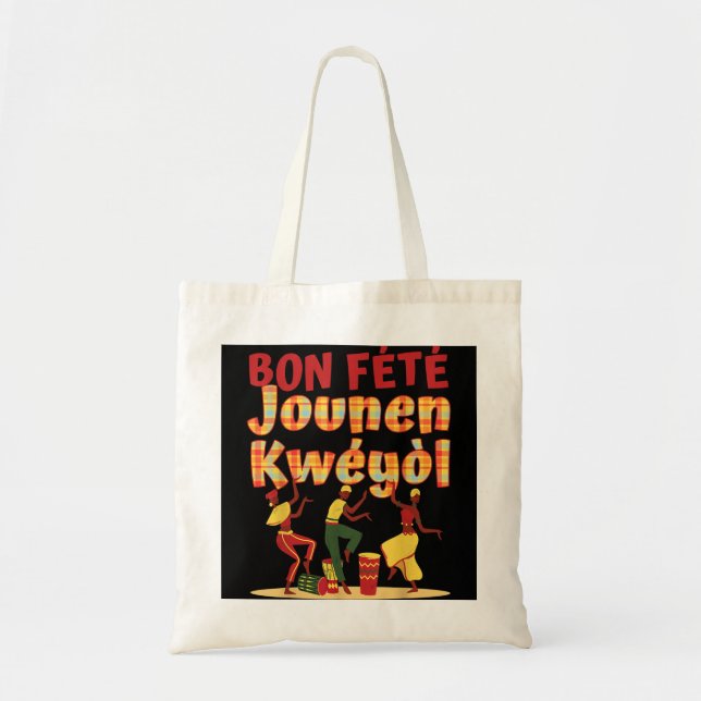 Bolso De Tela Bon Fete Jounen Kweyol - Feliz Día Creolé Madras P (Frente)