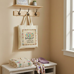 Bolso De Tela Bondad de Dios aspecto acolchado floral música