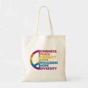 Bolso De Tela Bondad Paz Igualdad Amor Inclusión Esperanza Diver