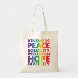 Bolso De Tela Bondad Paz Igualdad Amor Inclusión Esperanza LGBT