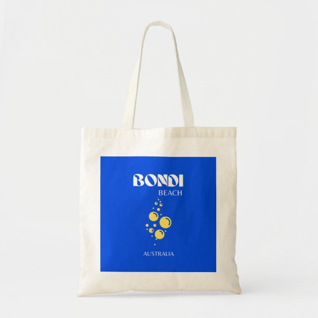 Bolso De Tela Bondi Beach, Bondi Beach Travel Art, Blue (Frente)