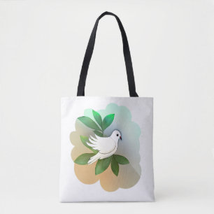 Bolso De Tela Bonita paloma blanca