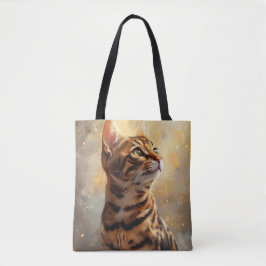 BOLSO DE TELA BONITA PINTURA DE BROWN BENGAL CAT