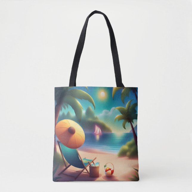 Bolso De Tela bonita playa (Anverso)