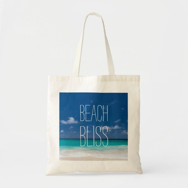 Bolso De Tela Bonita playa tropical (Frente)