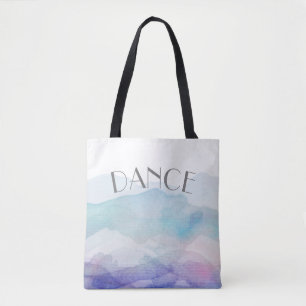Bolso De Tela bonito acuarela danza artística azul y púrpura