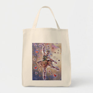 Bolso De Tela Bonito Ballerina y Butterflies Purple Gold