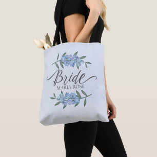 Bolso De Tela Bonito Blue Bride Personalizado Floral Personaliza