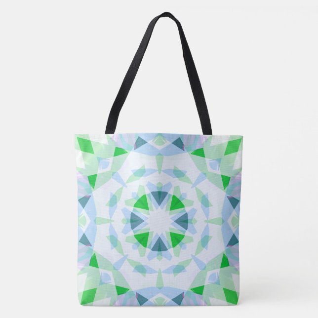 Bolso De Tela Bonito Blue Bright Green Star Ecléctic Beach (Anverso)