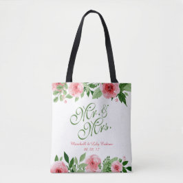 Bolso De Tela Bonito Boda floral personalizado Tote Bag