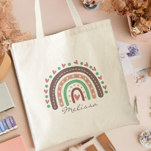 Bolso De Tela Bonito corazón arcoiris de Cute Boho