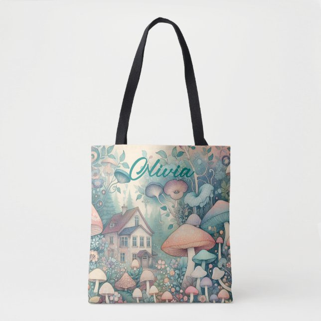 Bolso De Tela Bonito Core Whimsical Village Personalizado (Anverso)