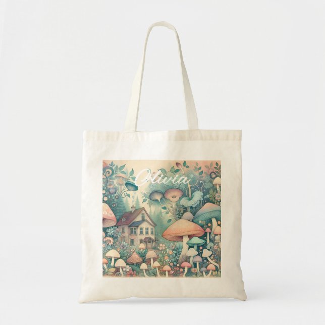 Bolso De Tela Bonito Core Whimsical Village Personalizado (Frente)