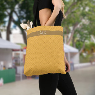 Bolso De Tela Bonito Daffodil Gold Quatrefoil Personalizado