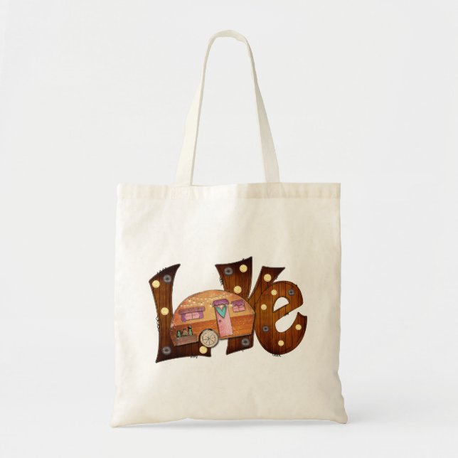 Bolso De Tela Bonito de campamento de amor (Frente)