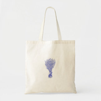 Bolso De Tela Bonito dibujo botánico de flores de lavanda
