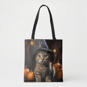BOLSO DE TELA BONITO HALLOWEWN TABBY KITTEN CAT