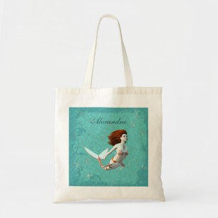 Bolso De Tela Bonito Koi Sirena Nadando Subacuática