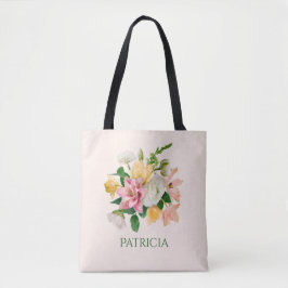 Bolso De Tela Bonito LIght Peach Spring Floral personalizada