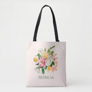 Bolso De Tela Bonito LIght Peach Spring Floral personalizada