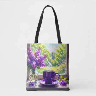 Bolso De Tela Bonito Lilacs púrpura y café