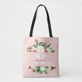 Bolso De Tela Bonito Monogramada Floral Bridesmaid