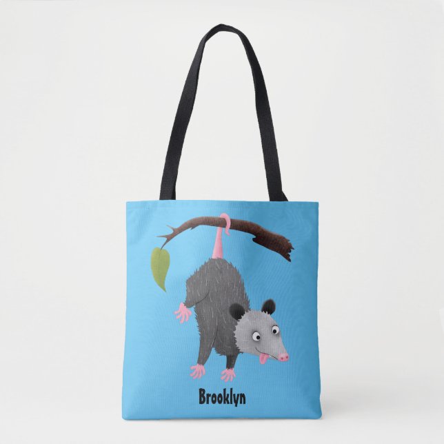 Bolso De Tela Bonito opossum colgando de un personalizado de suc (Anverso)
