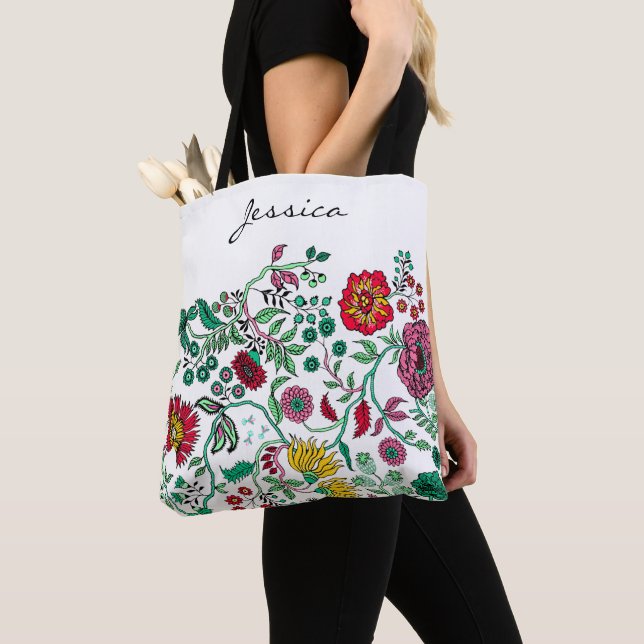 Bolso De Tela Bonito Ornate Flower Garden Arte Personalizado (Detalle)