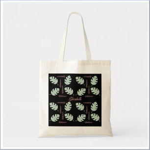 Bolso De Tela Bonito Palm Sage Verde y Rosa Rosa