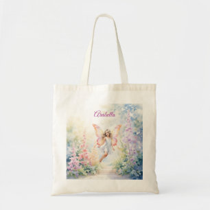 Bolso De Tela Bonito Pastel de Mariposa en Jardín de Flores