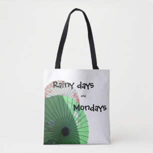 Bolso De Tela Bonito Pastel verde parasol con cita