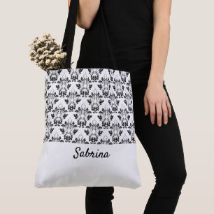 Bolso De Tela Bonito Patrón de cosecha Monogramado Tote Bag