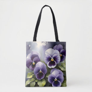 Bolso De Tela Bonito púrpura pintura acuarela