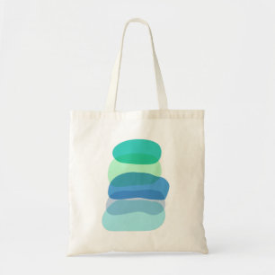Bolso De Tela Bonito Resumen de formas geométricas en azul y ver